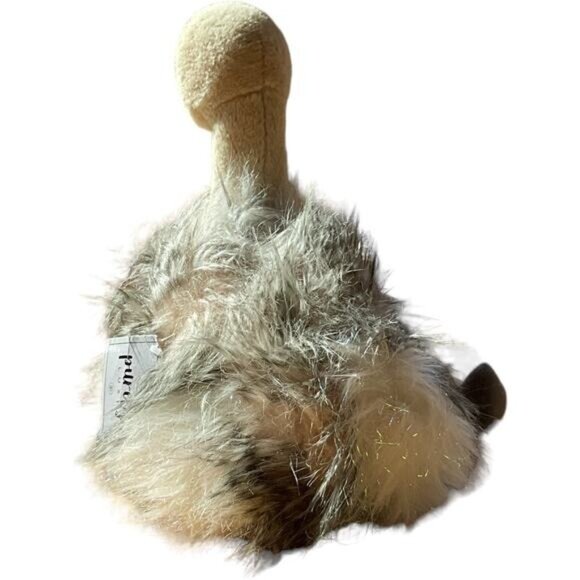 14" Purely Luxe Plush Ostrich Toy With Luxe Faux Fur Aurora - Picture 2 of 5
